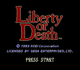Liberty or Death (USA) Title Screen